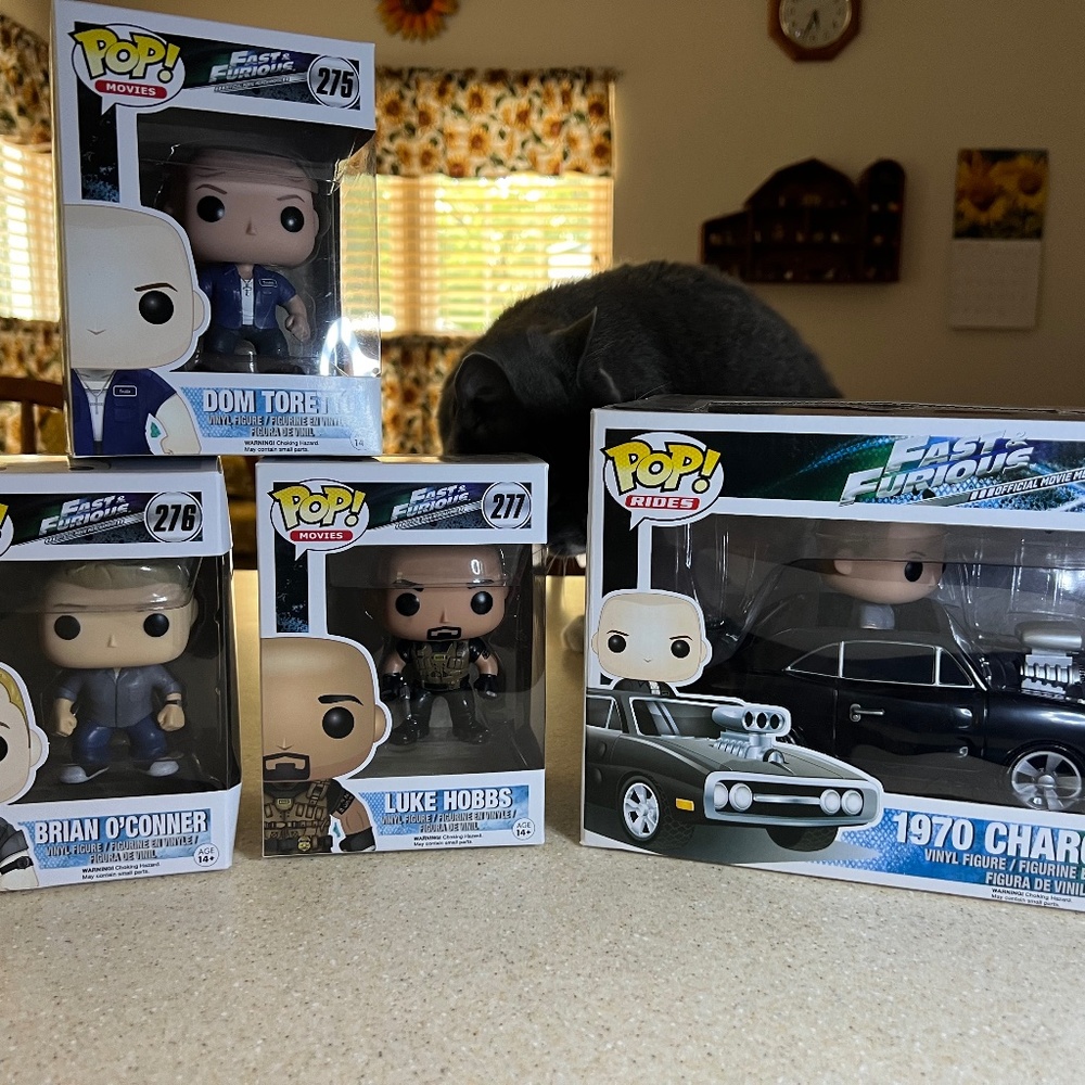 Funko Pop Rides #17, F&F 1970 Charger w/ #275 Dom, #276 Brian, #277 Luke Hobbs